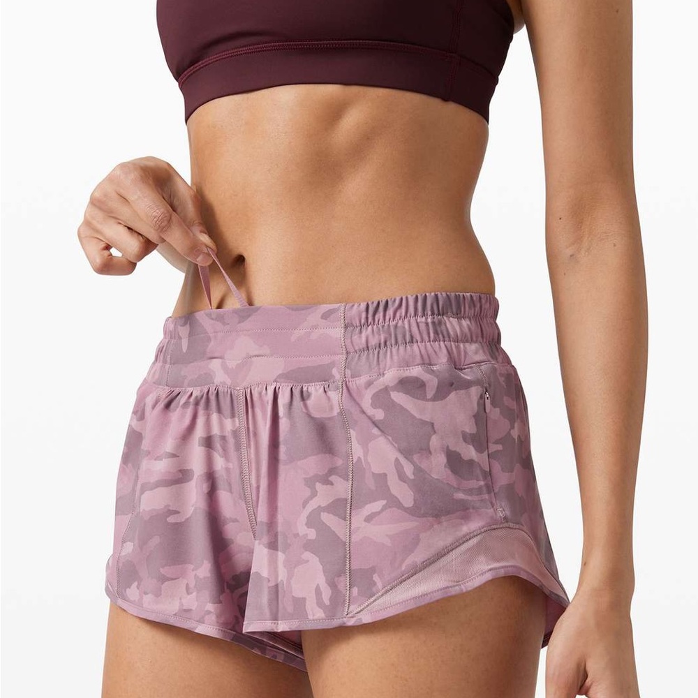 Lululemon Pink Camo Hotty Hot Shorts